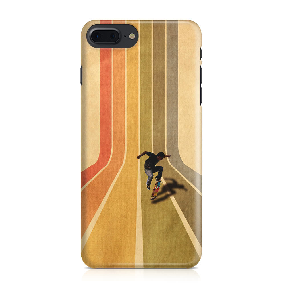 Vintage Skateboard On Colorful Stipe Runway iPhone 7 Plus Case