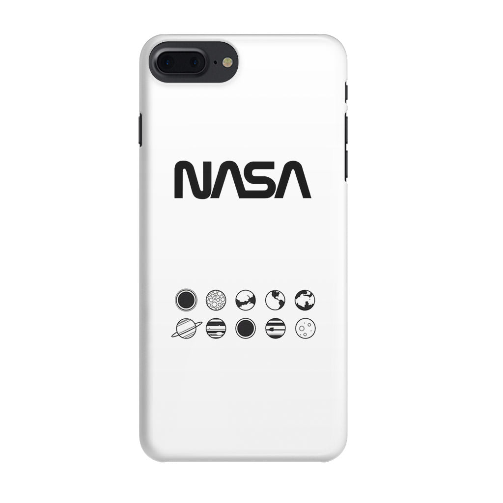 NASA Minimalist White iPhone 8 Plus Case