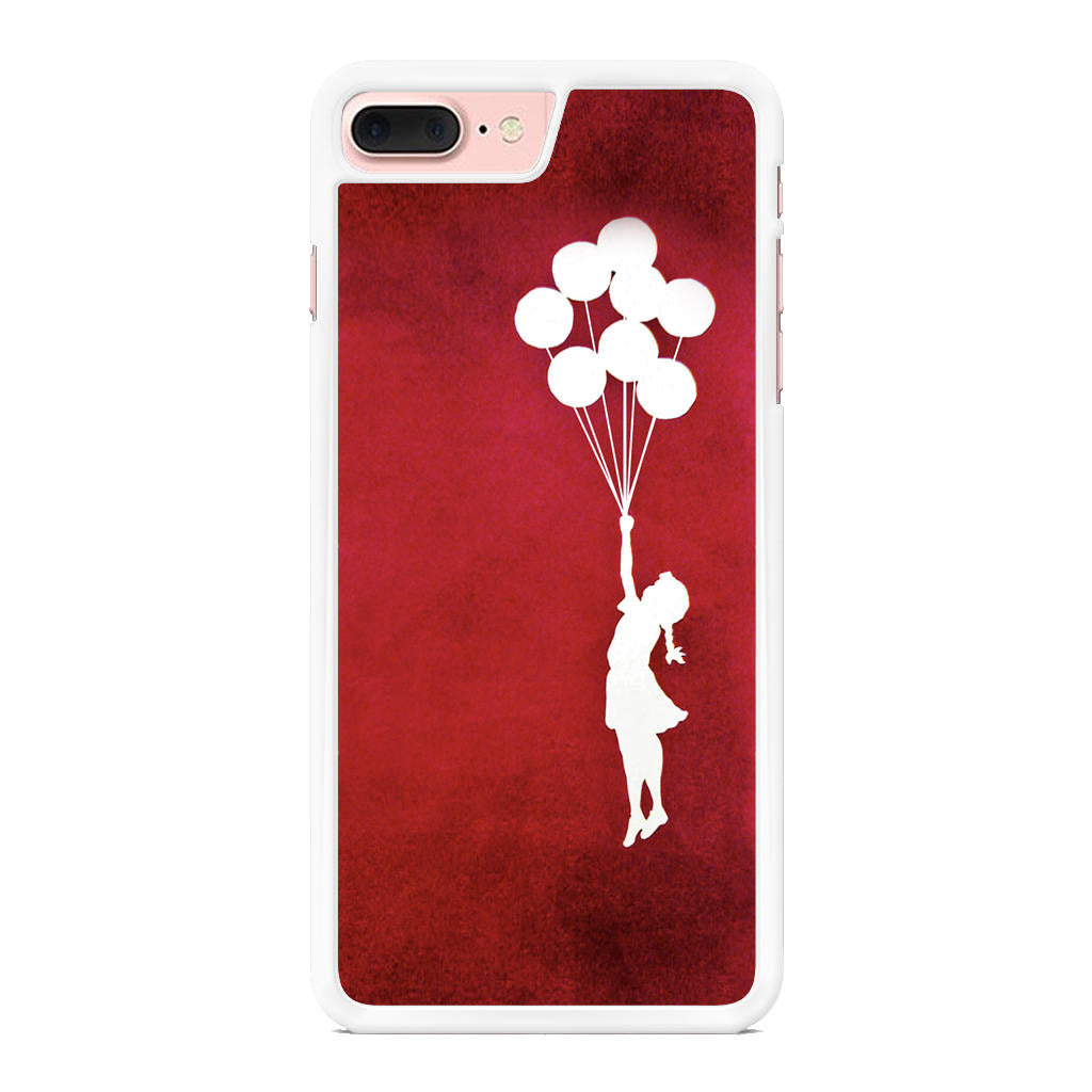 Banksy Girl With Balloons Red iPhone 8 Plus Case