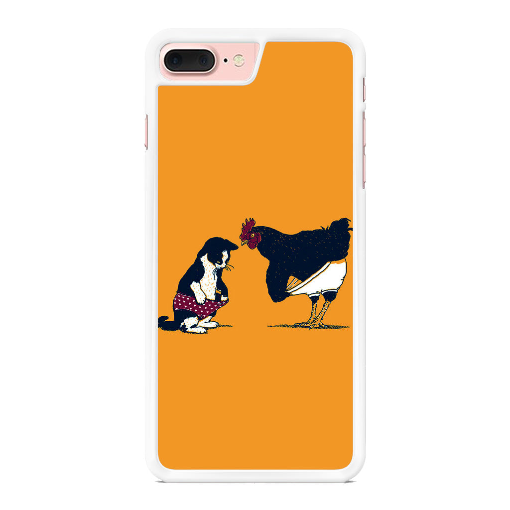 Cat Chicken Yellow Underwear Cute iPhone 8 Plus Case