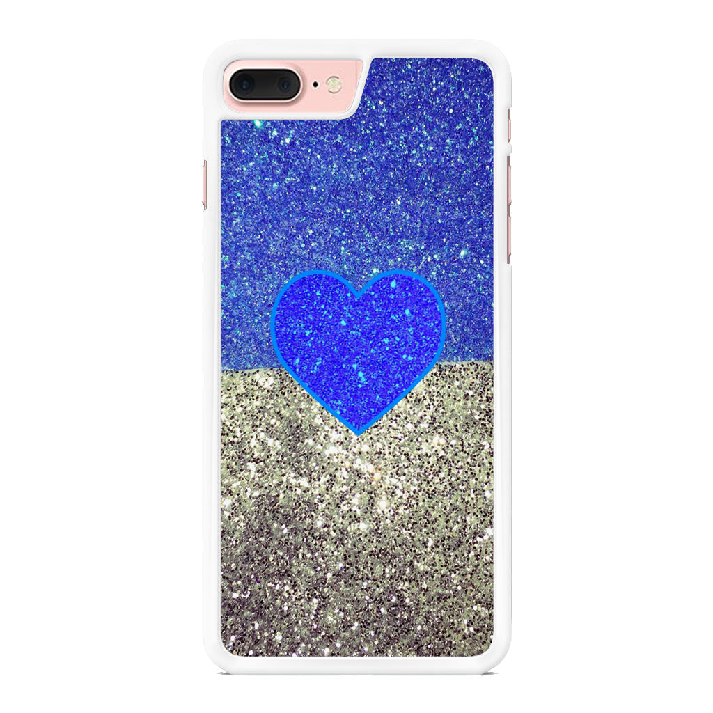 Love Glitter Blue and Grey iPhone 7 Plus Case