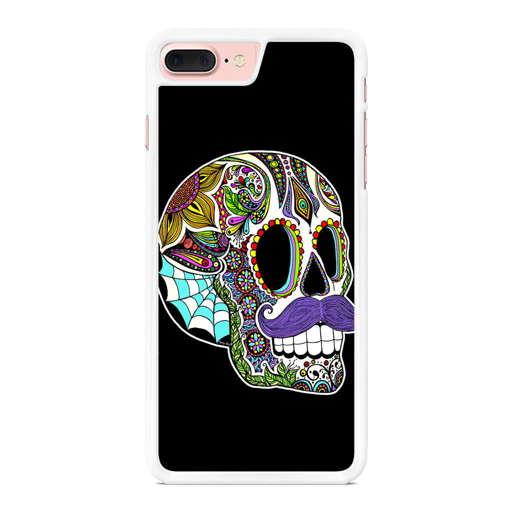 Mustache Sugar Skull iPhone 8 Plus Case