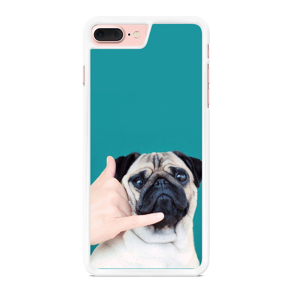 Pug is on the Phone iPhone 8 Plus Case