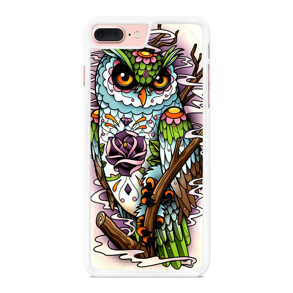 Sugar Skull Owl Tattoo iPhone 7 Plus Case