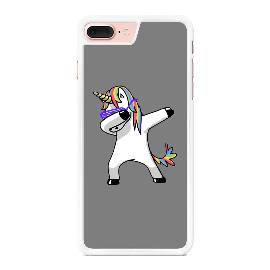 Unicorn Dabbing Grey iPhone 7 Plus Case