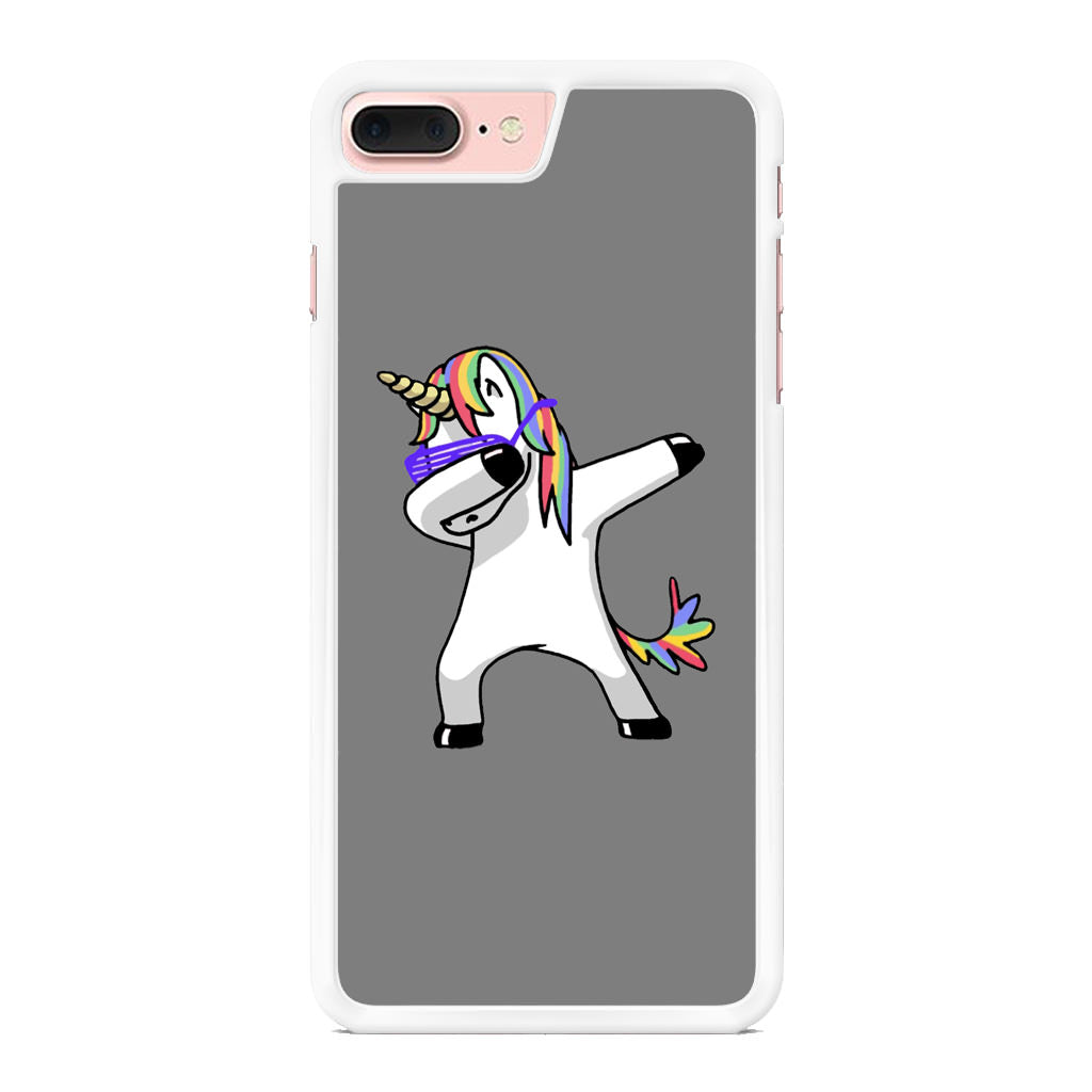 Unicorn Dabbing Grey iPhone 8 Plus Case