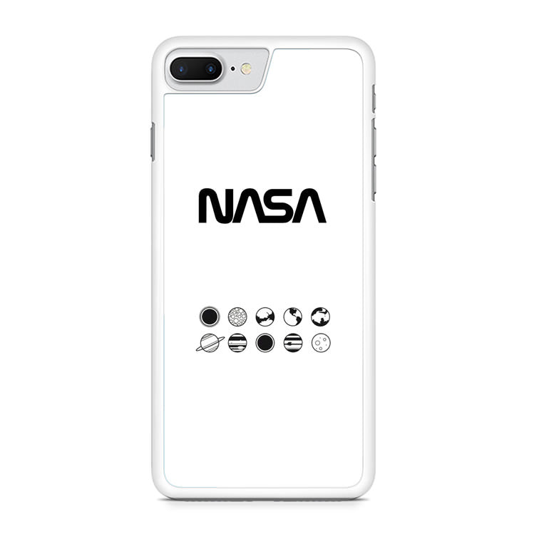 NASA Minimalist White iPhone 8 Plus Case