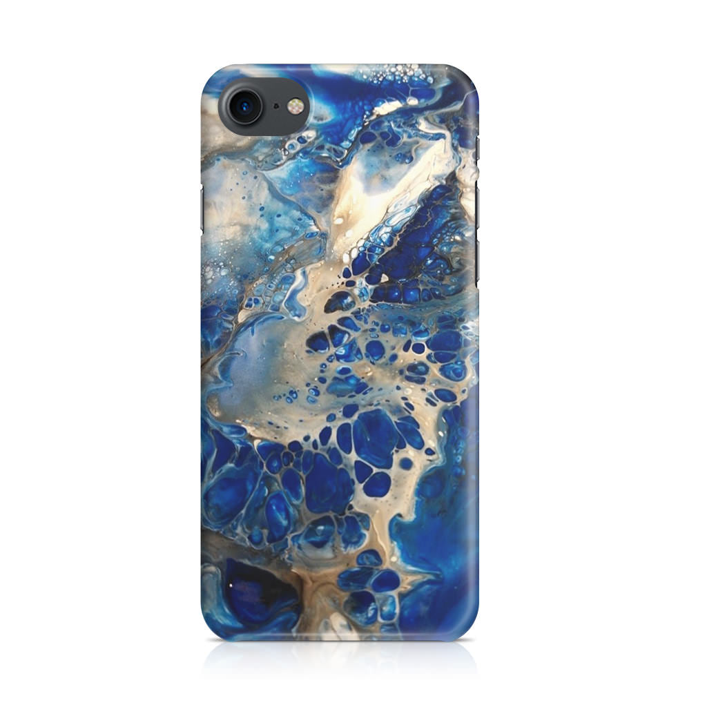 Abstract Golden Blue Paint Art iPhone 8 Case