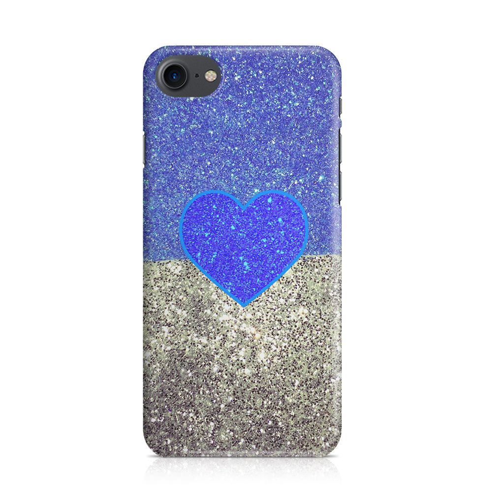 Love Glitter Blue and Grey iPhone 8 Case