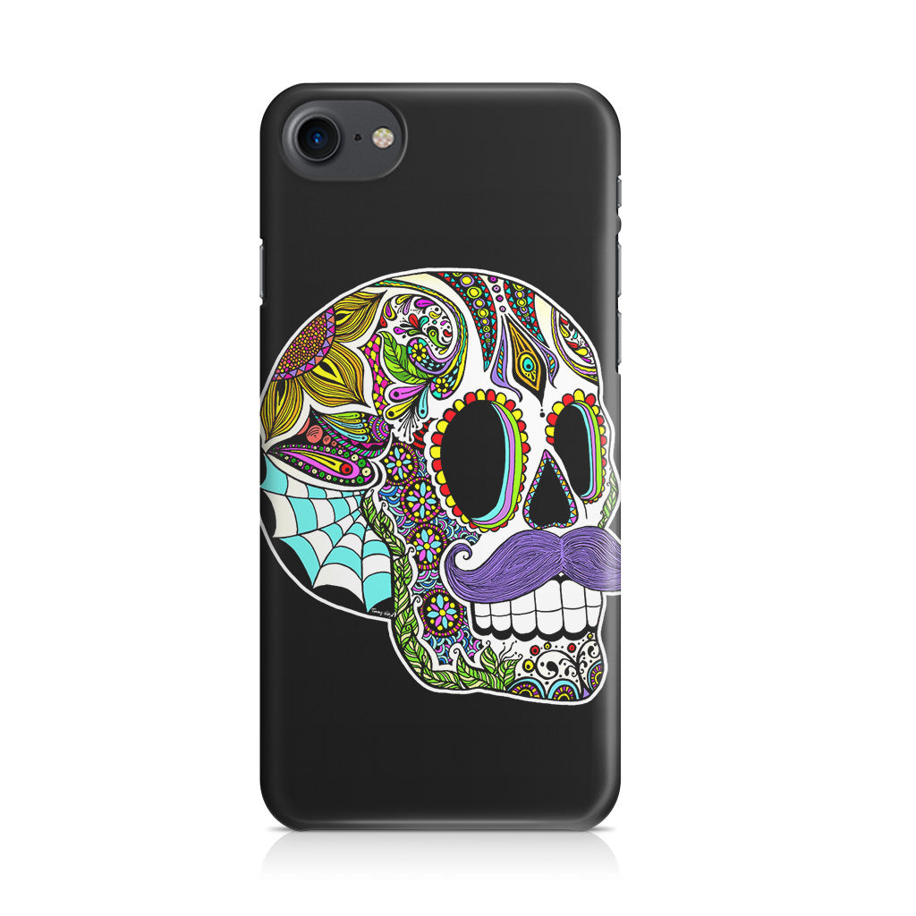 Mustache Sugar Skull iPhone 8 Case