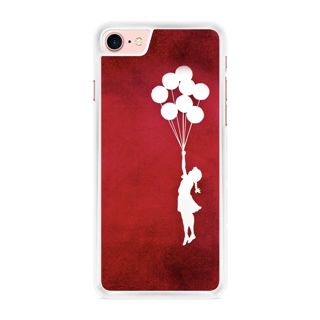 Banksy Girl With Balloons Red iPhone 8 Case