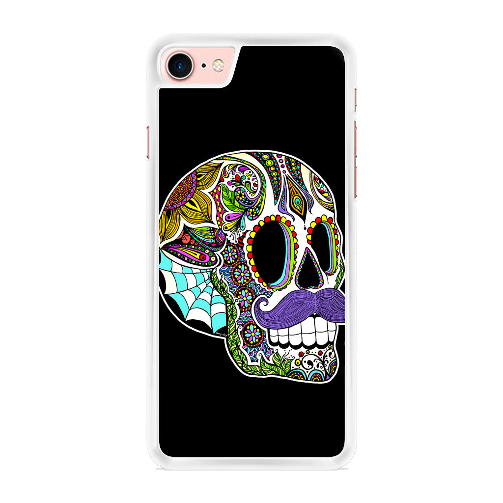 Mustache Sugar Skull iPhone 8 Case