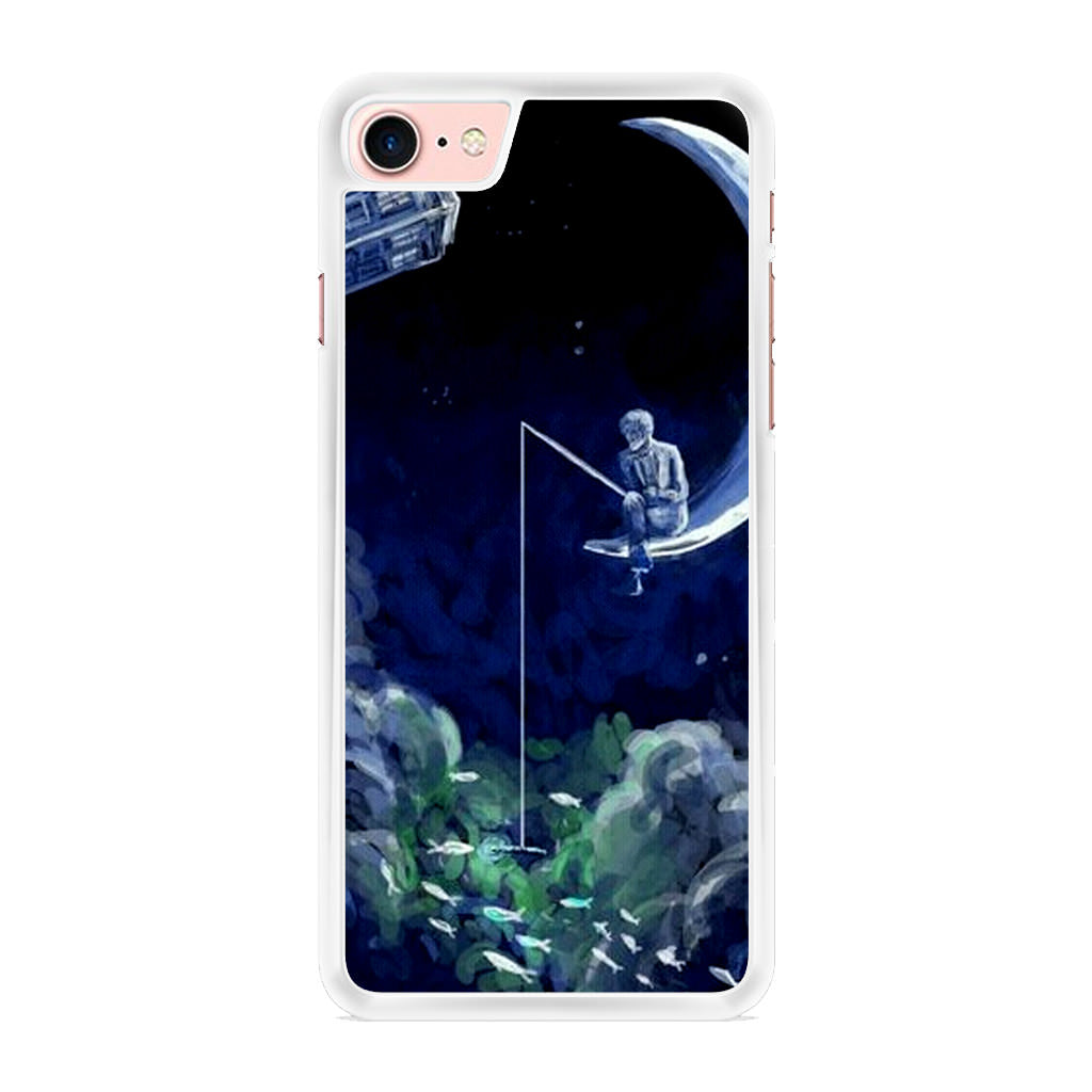 Tardis Walking To The Moon iPhone 8 Case