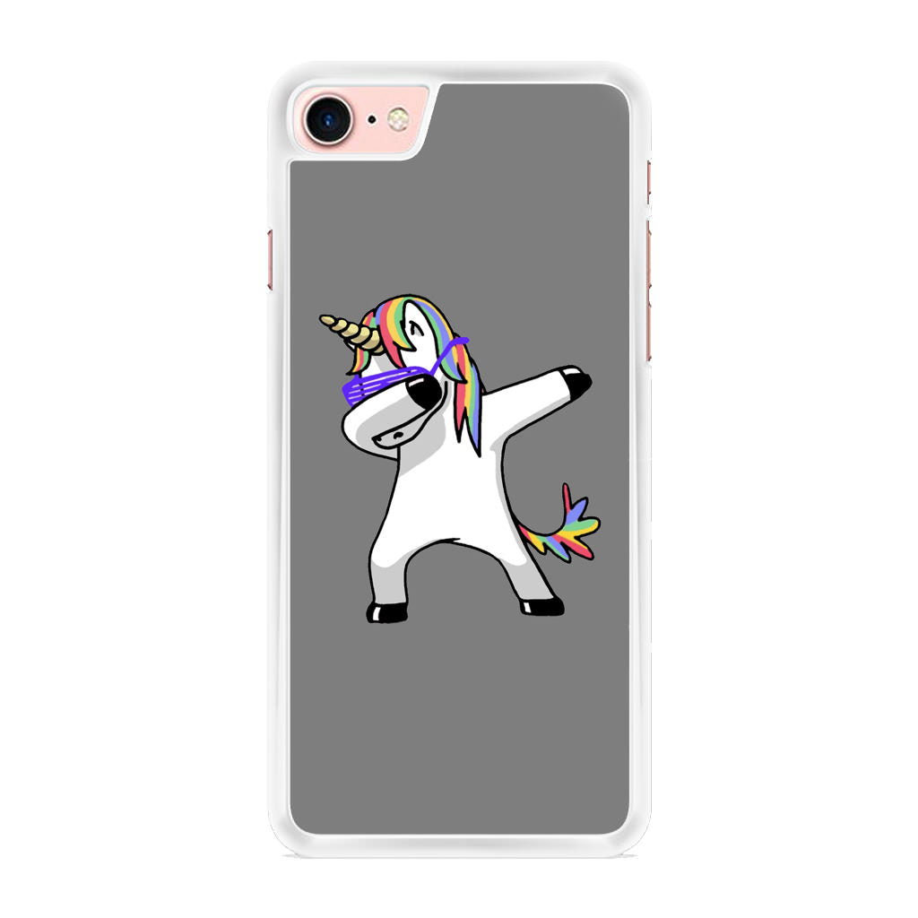 Unicorn Dabbing Grey iPhone 8 Case