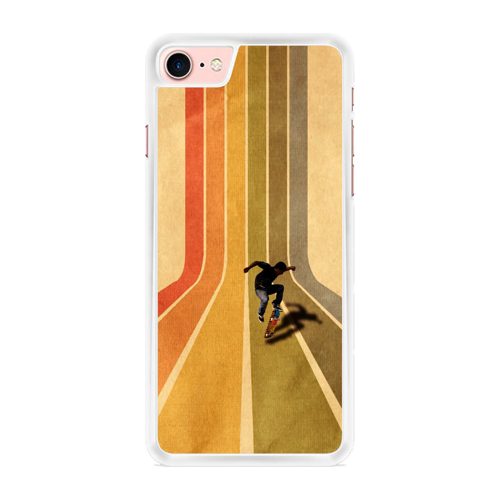 Vintage Skateboard On Colorful Stipe Runway iPhone 7 Case