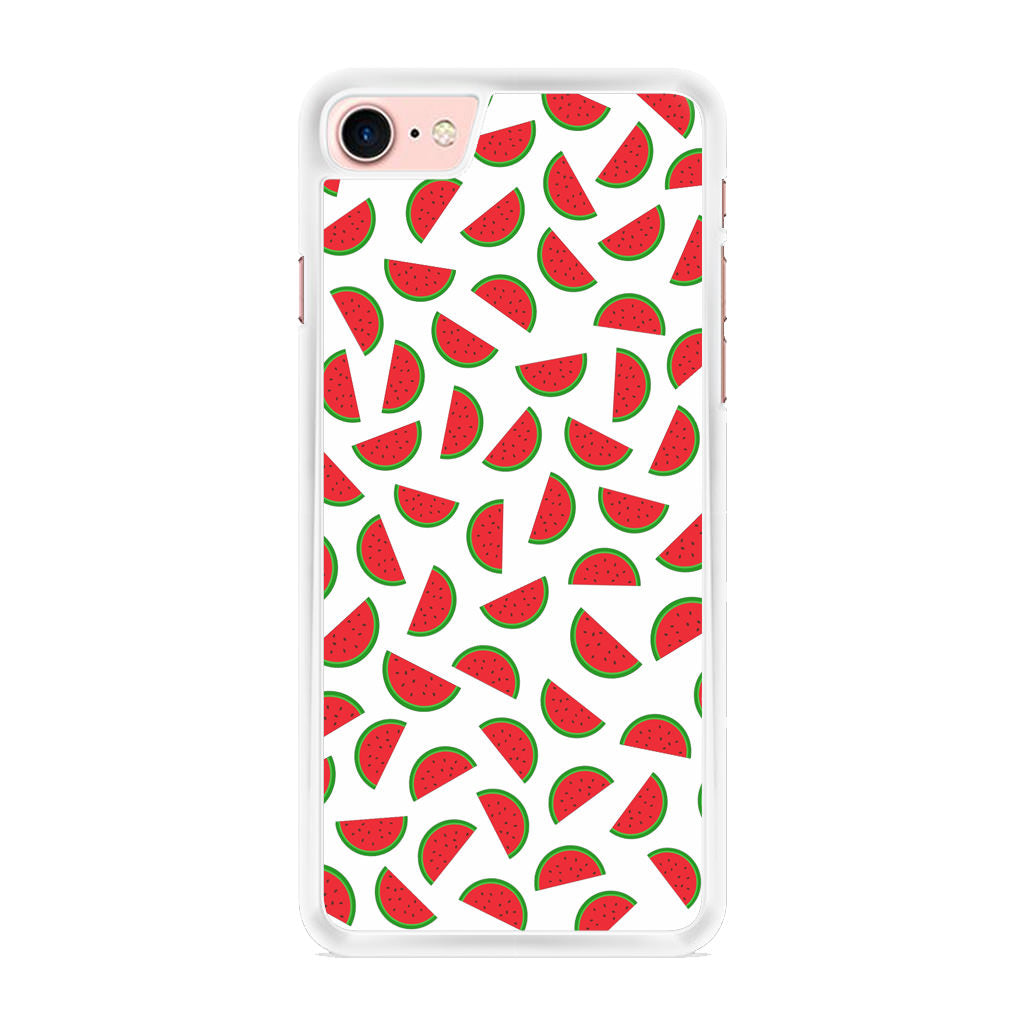 Watermelon Fruit Pattern White iPhone 8 Case