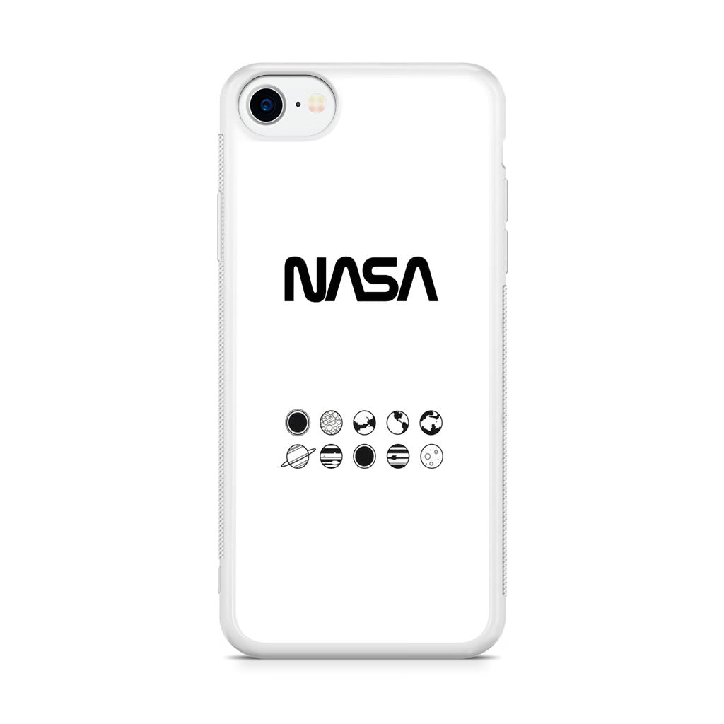 NASA Minimalist White iPhone SE 3rd Gen 2022 Case
