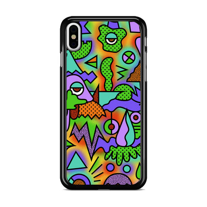 Abstract Colorful Doodle Art iPhone X / XS / XS Max Case