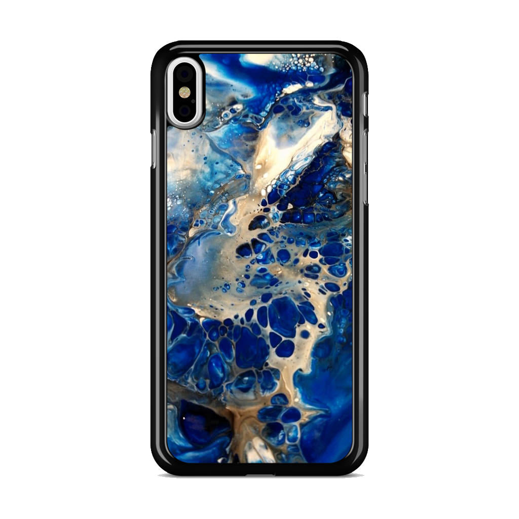 Abstract Golden Blue Paint Art iPhone X / XS / XS Max Case