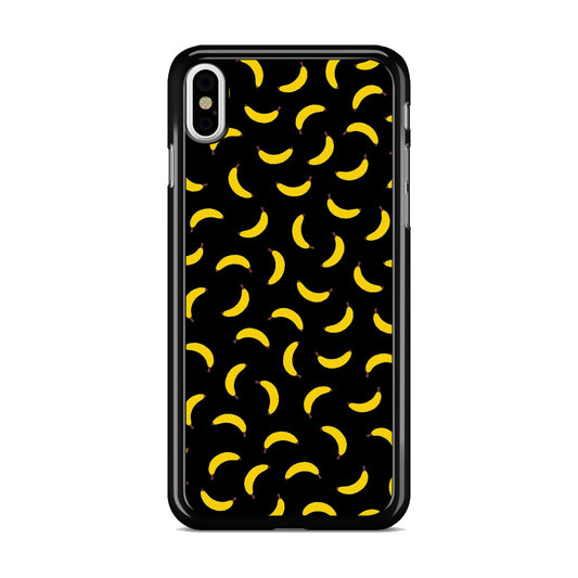 Bananas Fruit Pattern Black iPhone X / XS / XS Max Case