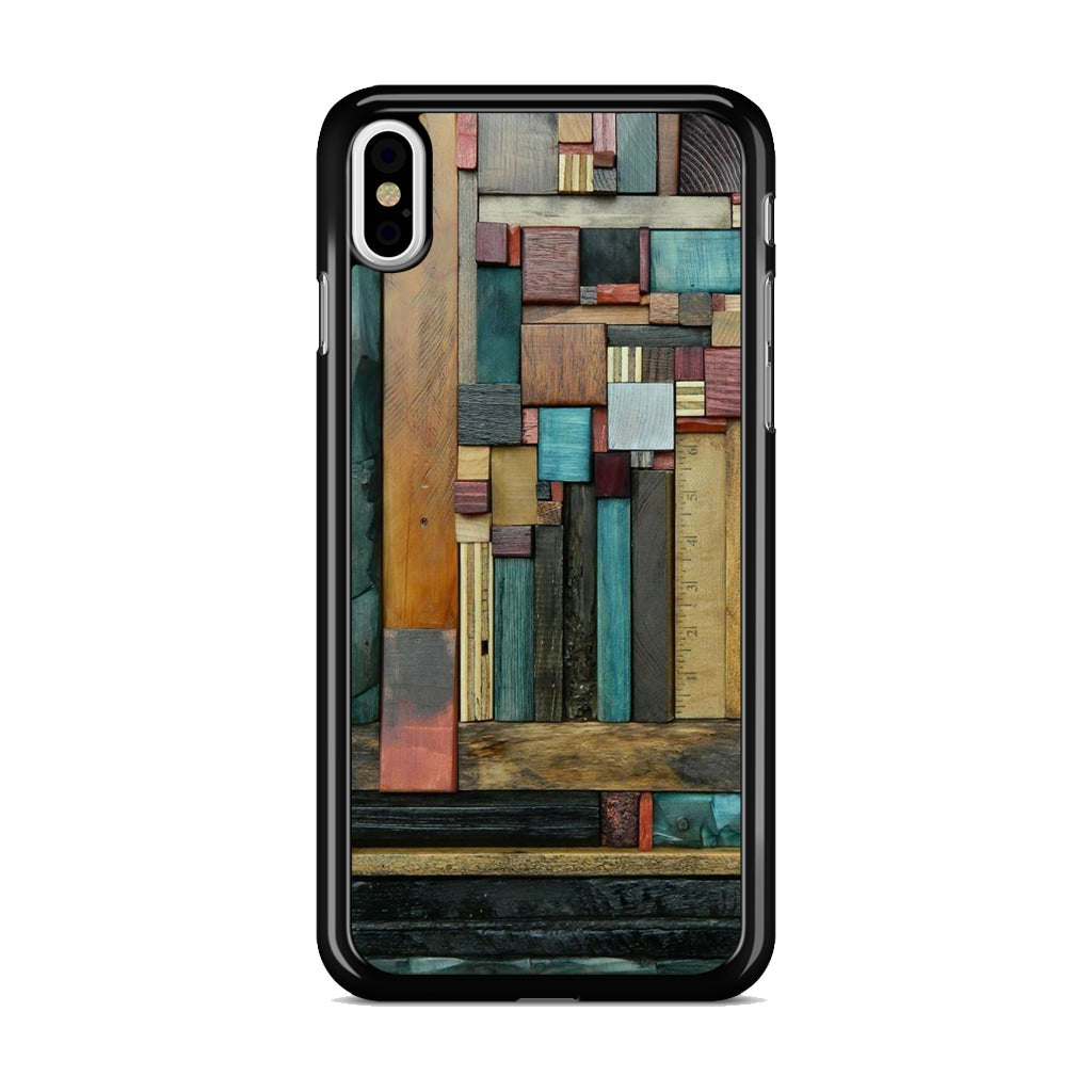 Painted Abstract Wood Sculptures iPhone X / XS / XS Max Case