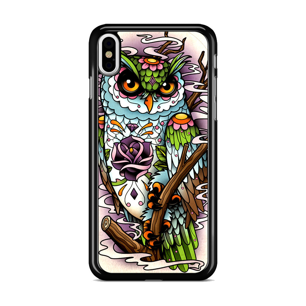 Sugar Skull Owl Tattoo iPhone X / XS / XS Max Case