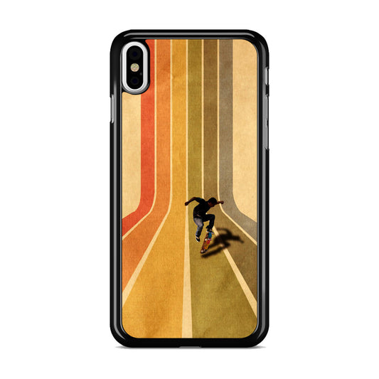 Vintage Skateboard On Colorful Stipe Runway iPhone X / XS / XS Max Case