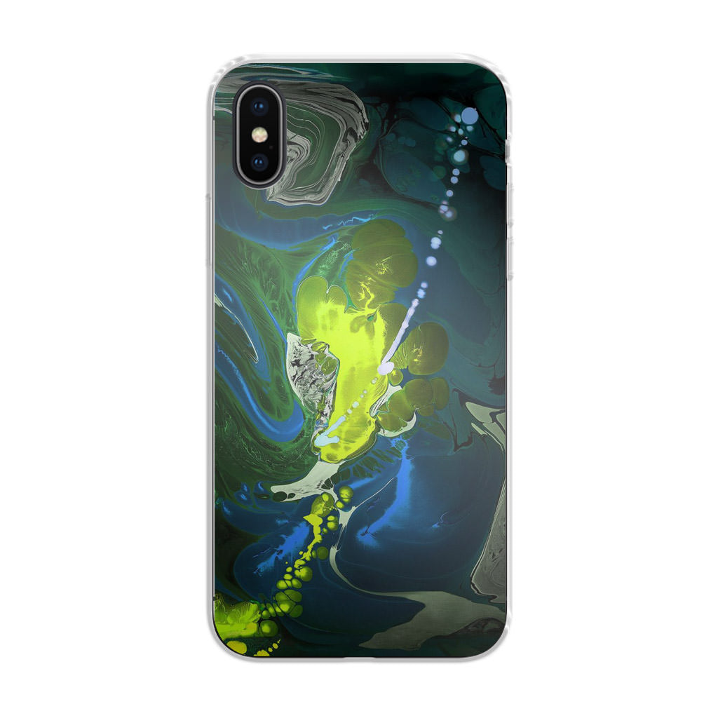 Abstract Green Blue Art iPhone X / XS / XS Max Case