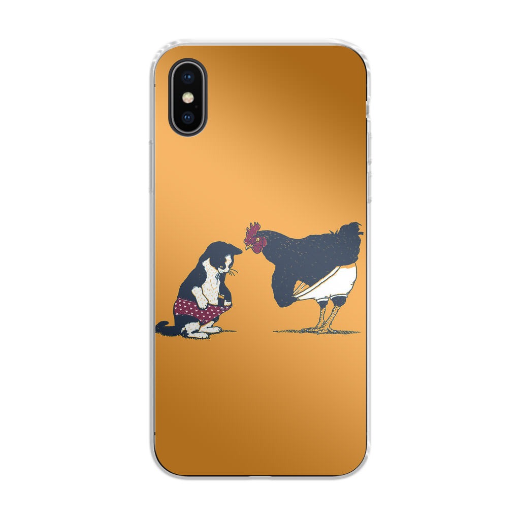 Cat Chicken Yellow Underwear Cute iPhone X / XS / XS Max Case