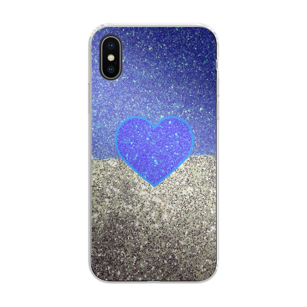 Love Glitter Blue and Grey iPhone X / XS / XS Max Case