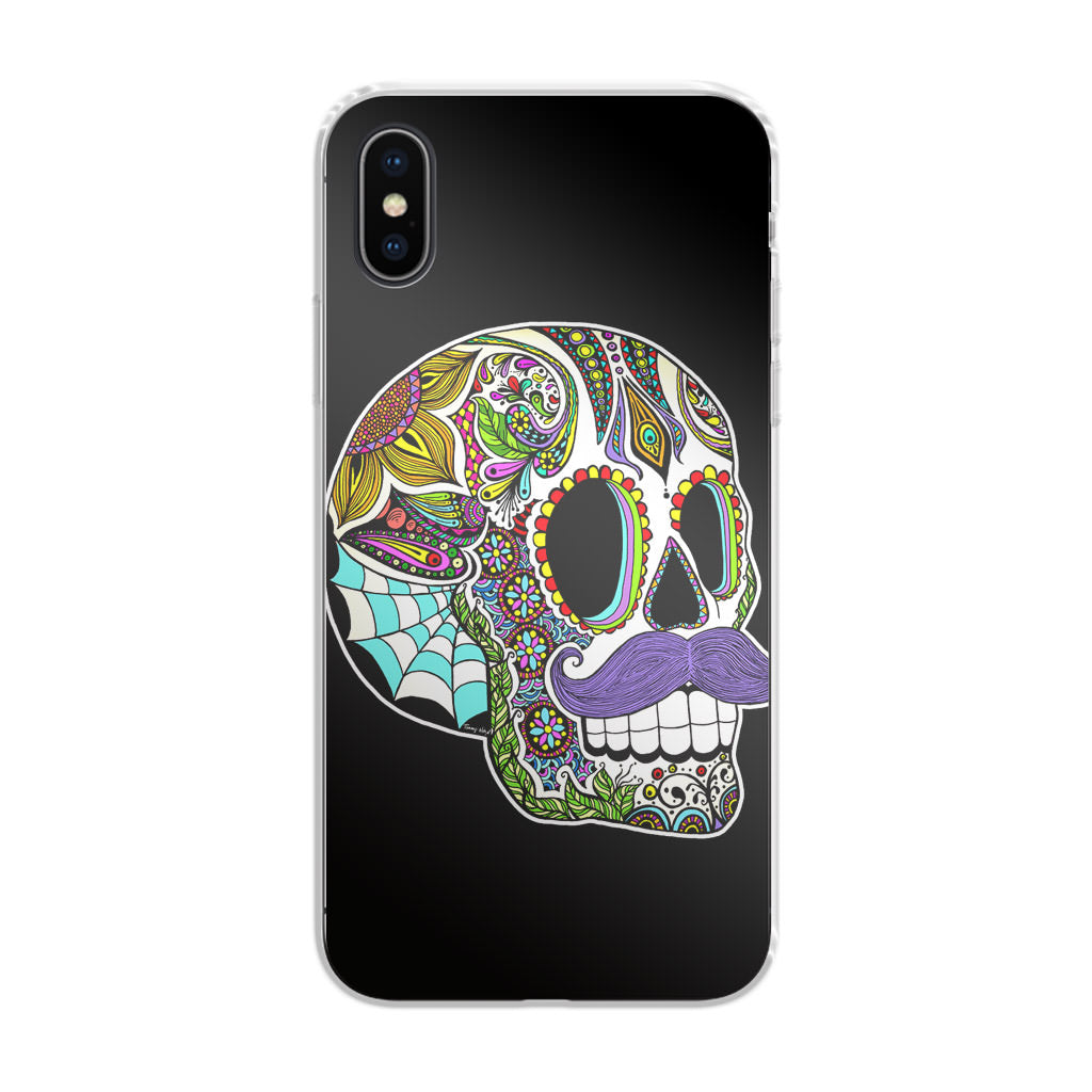 Mustache Sugar Skull iPhone X / XS / XS Max Case