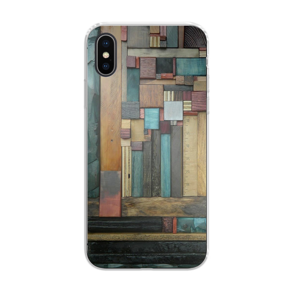 Painted Abstract Wood Sculptures iPhone X / XS / XS Max Case