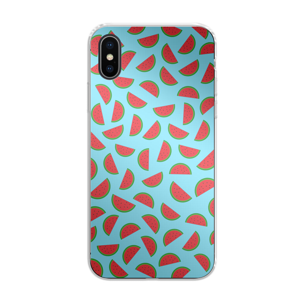 Watermelon Fruit Pattern Blue iPhone X / XS / XS Max Case