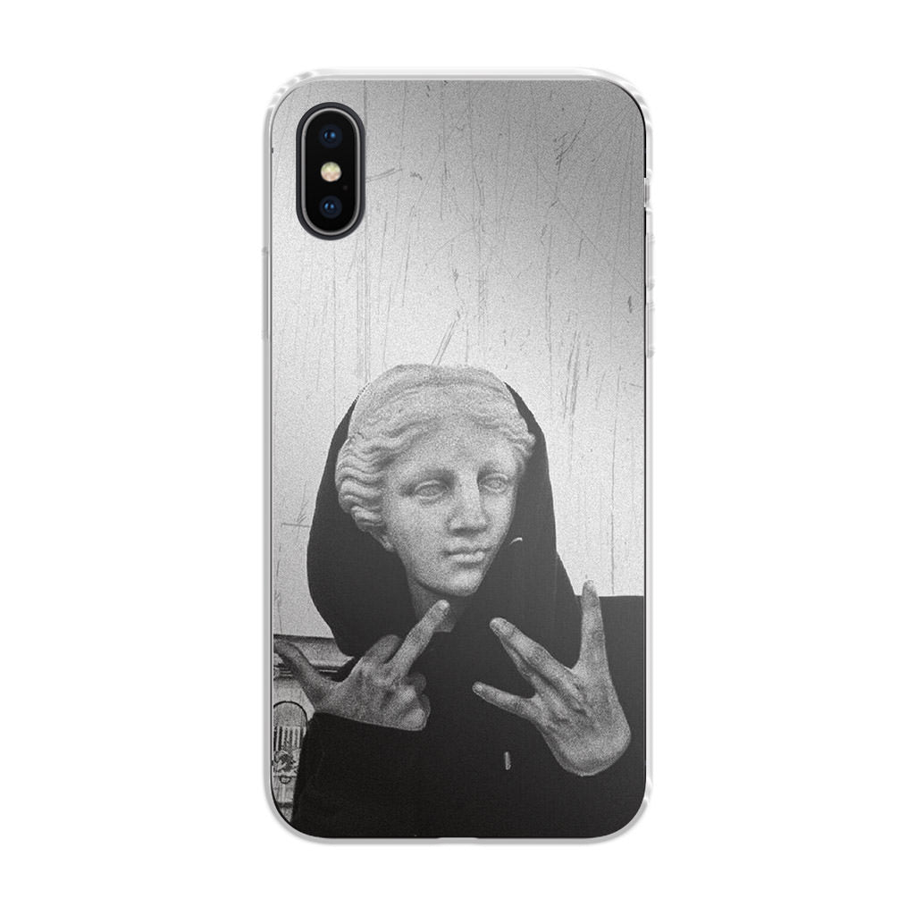 Greek Statue Wearing Hoodie iPhone X XS XS Max Case Customilo