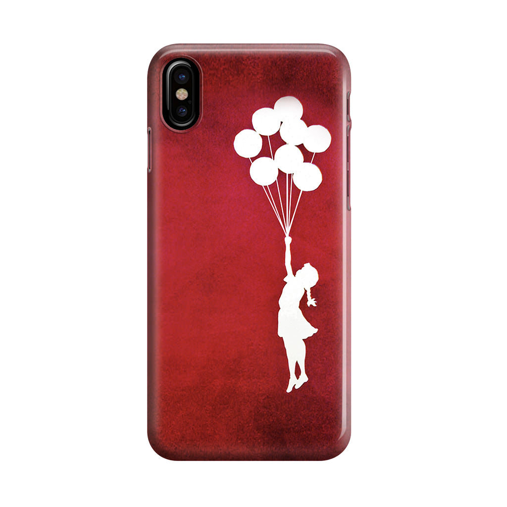 Banksy Girl With Balloons Red iPhone X / XS / XS Max Case