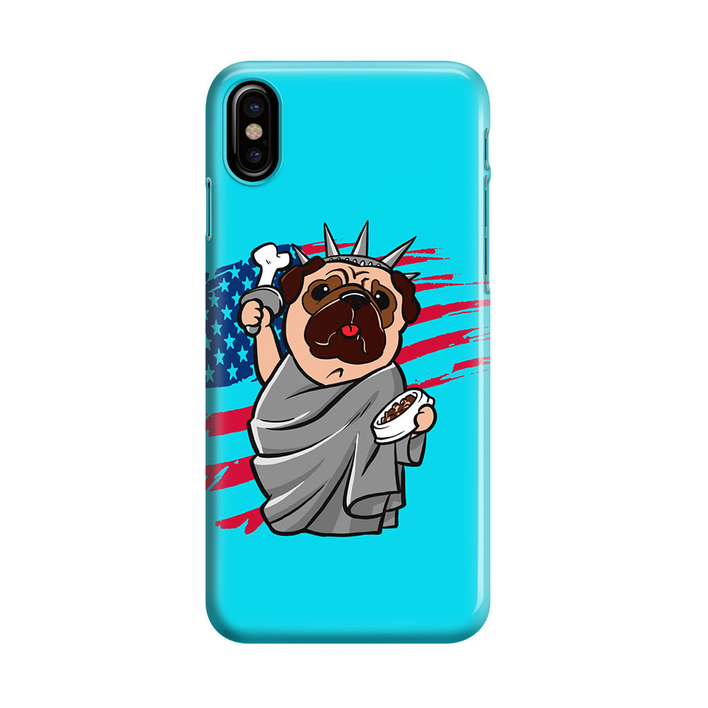 Independence Day Pug iPhone X / XS / XS Max Case