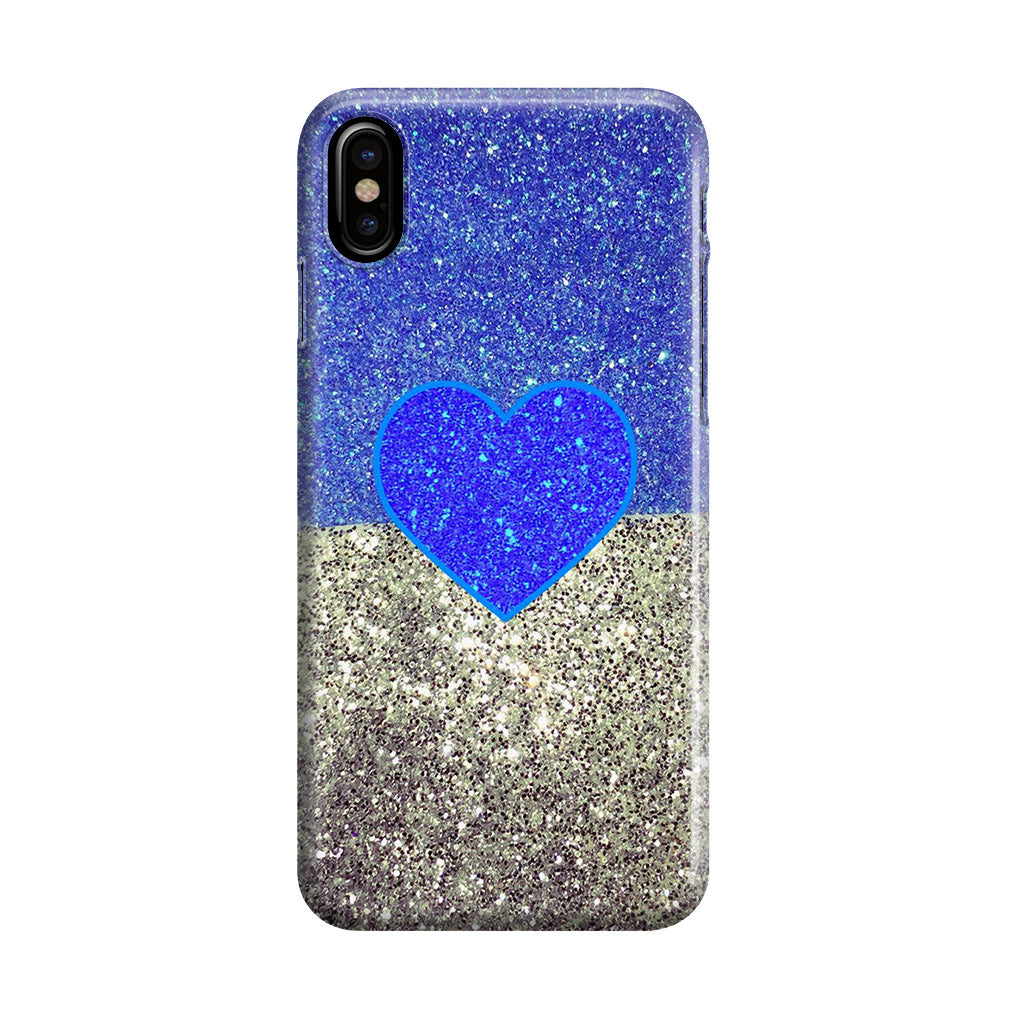 Love Glitter Blue and Grey iPhone X / XS / XS Max Case