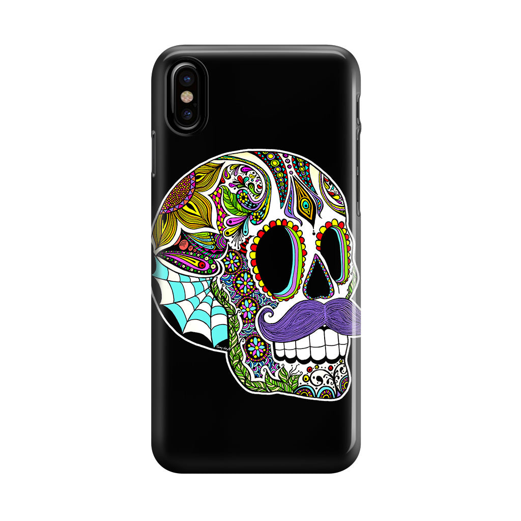 Mustache Sugar Skull iPhone X / XS / XS Max Case