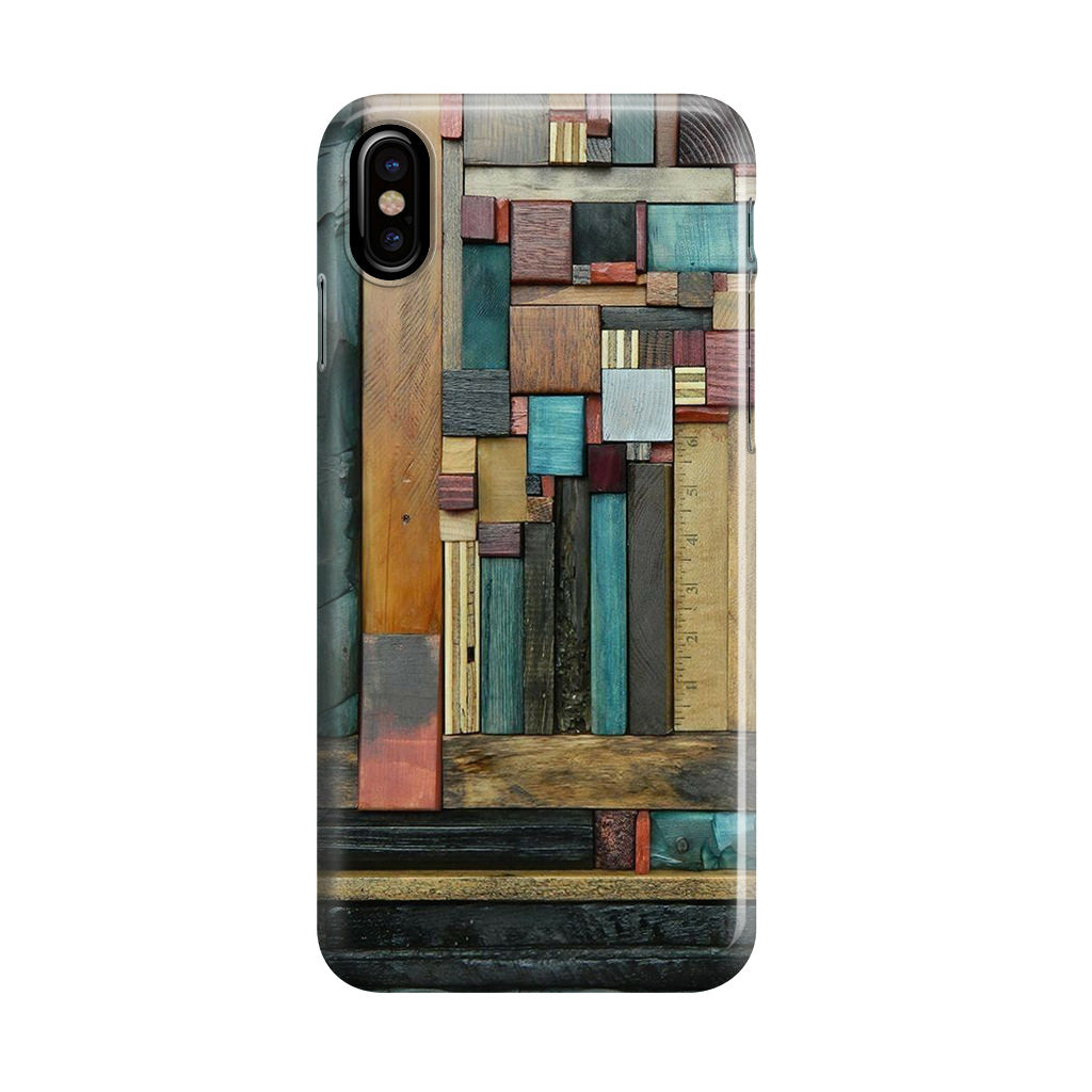 Painted Abstract Wood Sculptures iPhone X / XS / XS Max Case