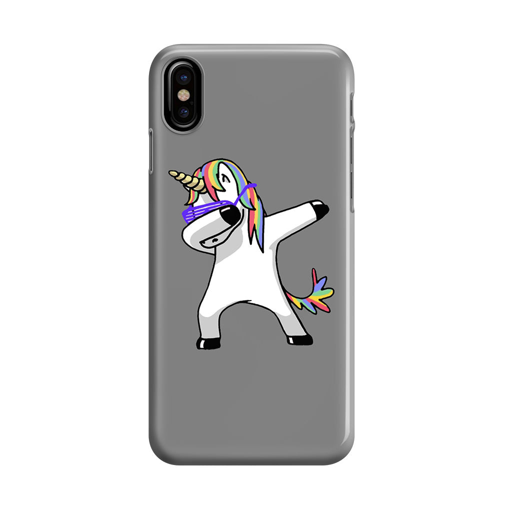 Unicorn Dabbing Grey iPhone X / XS / XS Max Case