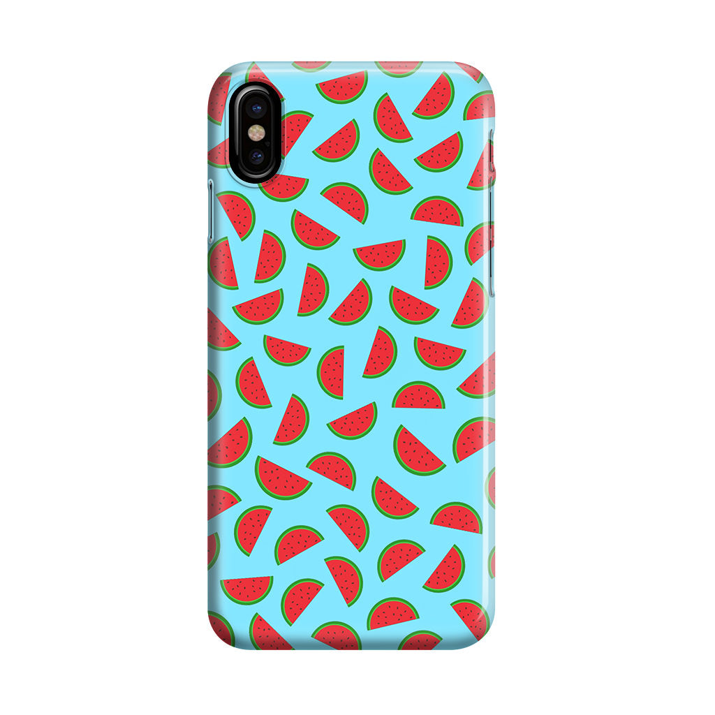 Watermelon Fruit Pattern Blue iPhone X / XS / XS Max Case