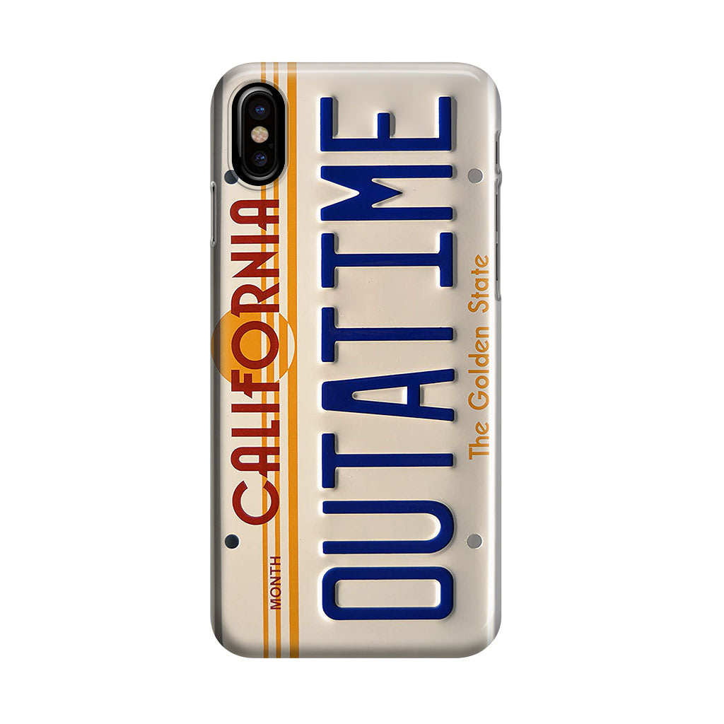 Back to the Future License Plate Outatime iPhone X / XS / XS Max Case