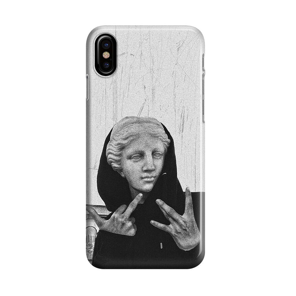 Greek Statue Wearing Hoodie iPhone X / XS / XS Max Case