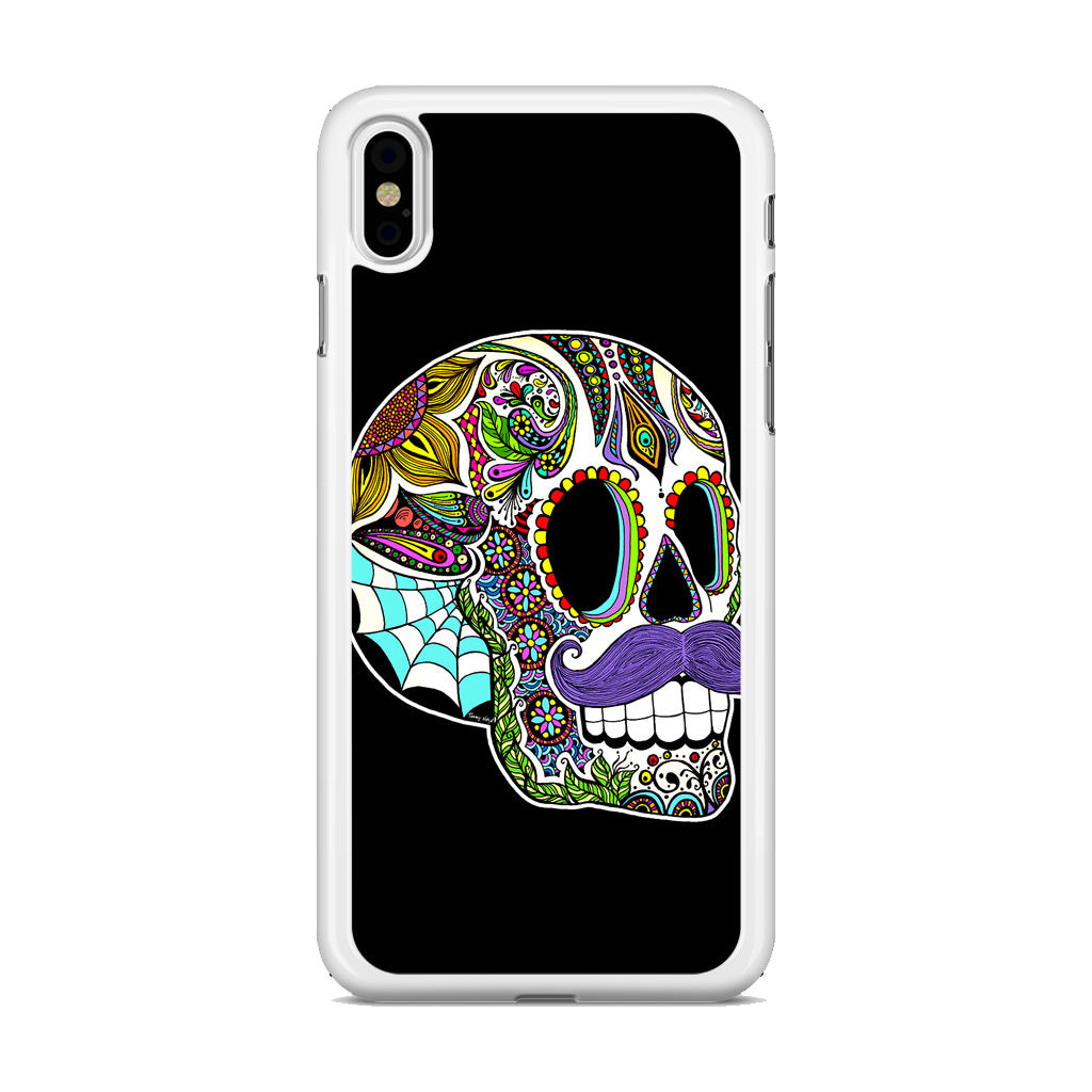 Mustache Sugar Skull iPhone X / XS / XS Max Case