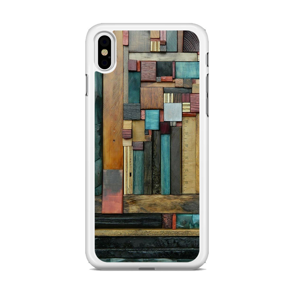 Painted Abstract Wood Sculptures iPhone X / XS / XS Max Case