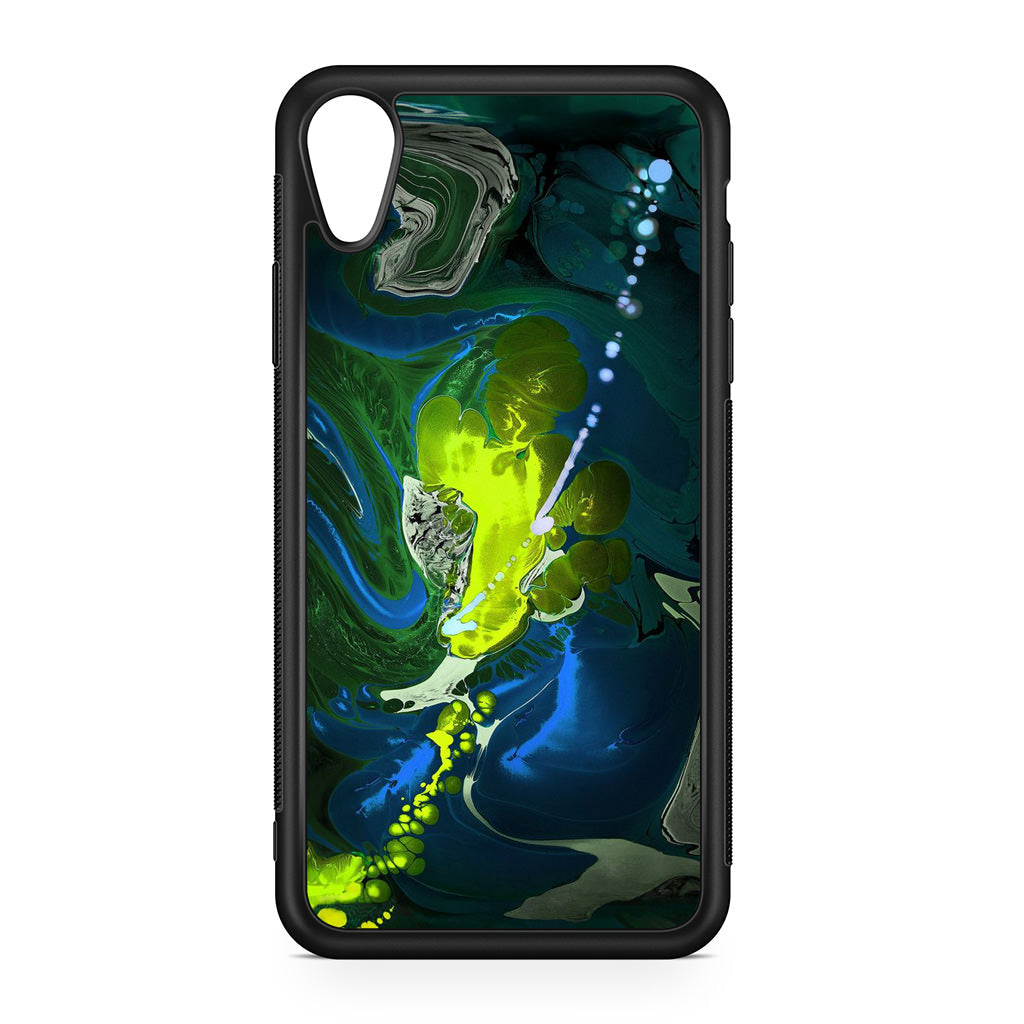 Abstract Green Blue Art iPhone XR Case