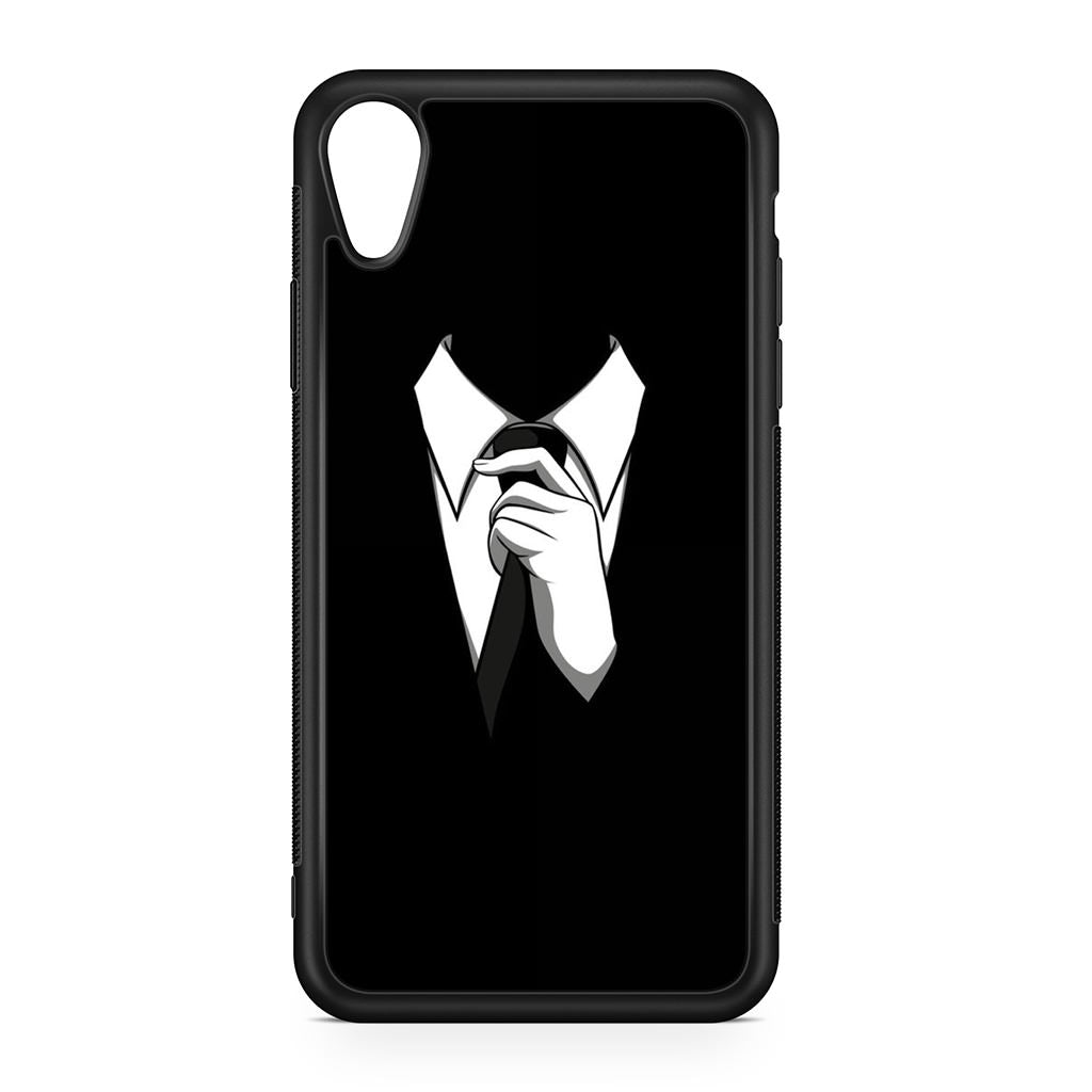 Anonymous Black White Tie iPhone XR Case