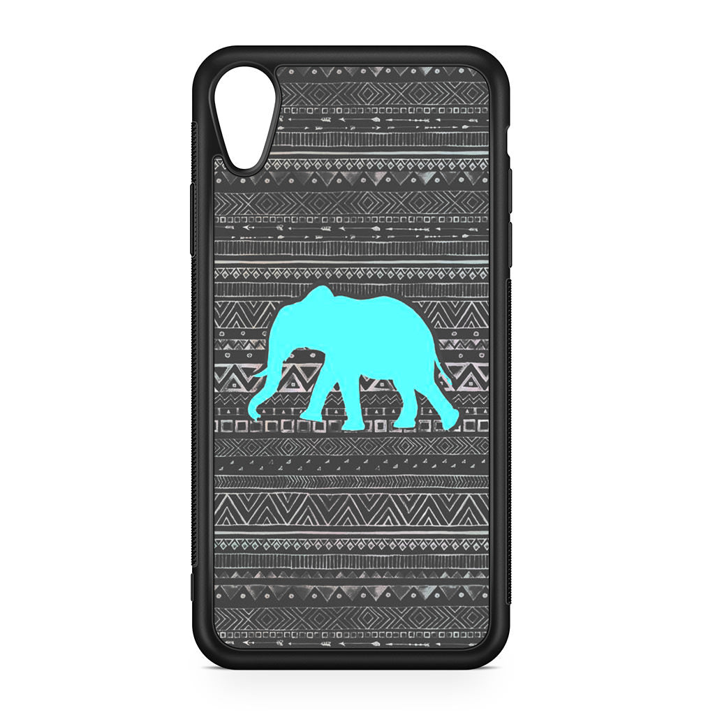 Aztec Elephant Turquoise iPhone XR Case