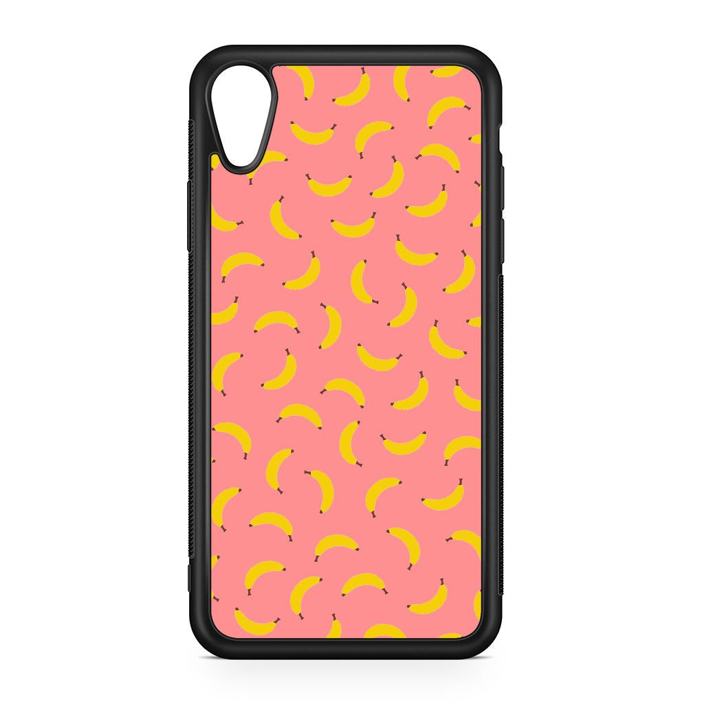 Bananas Fruit Pattern Pink iPhone XR Case