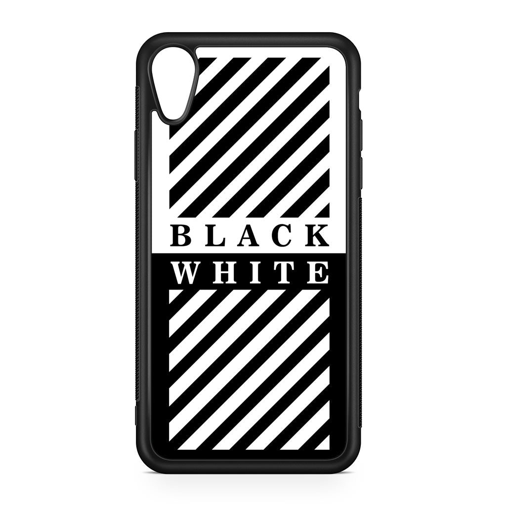 Black White Stripes iPhone XR Case